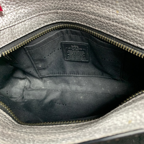 Coach Swagger Wristlet Silver Leather Crossbody - Picture 10 of 12